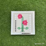 Red Lotus & Vine Square Wall Decor with Mirror Border - view 1