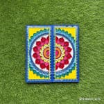 Lotus Mandala Two-Panel Wall Art – Bold Multicolour - view 1