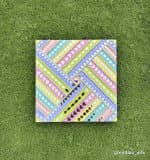 Pastel Geometric Diagonal Wall Panel with Mirror Inlay - view 1