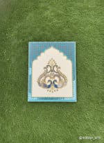 Teal Jharokha with Wooden Filigree Insert – Wall Panel - view 1