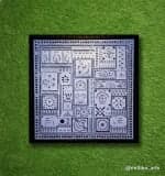 Navy Alpana Folk Motif Large Square Wall Panel - view 1