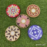 Festive Diya Plate Set of 5 – Multicolour Hand-painted Tealights - view 1