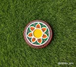 Marigold Lotus Diya Plate Set of 2 – Orange & Green - view 1