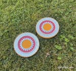 Sun Mandala Diya Plate Set of 2 – Yellow & Cream - view 1