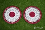 Red & White Lotus Diya Plate Set of 2 – Lippan Petal Ring - view 1