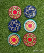 Mandala Diya Plate Set of 6 – Multicolour Festive Variety - view 1
