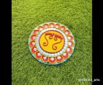 Lakshmi Charan Mandala Wall Plate – Red Lotus Border with Hindi Script - view 1