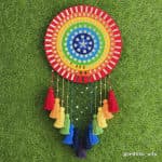 Rainbow Backdrop Wall Hanging – Mandala with Multicolour Tassels - view 1