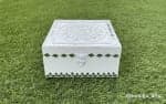 White Mosaic Mirror Jewellery Box – Mandala Lid - view 1