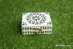 Compact Mosaic Mirror Jewellery Box – Ivory Mandala 5×5×4 - view 1