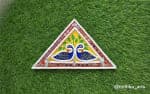 Triangle Tree-of-Life Key Holder – Yellow & Red Folk Art - view 1