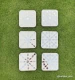 Mirror Petal Square Tea Coaster Set of 6 – Ivory & Maroon - view 1