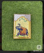 Royal Elephant in Yellow Jharokha Wall Frame - view 1