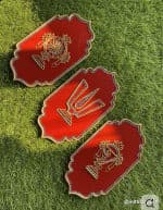 Sheesh Mahal Chakra Jharokha Set of 3 Wall Panels – Red - view 1