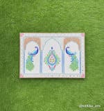 Triple Jharokha Peacock Wall Panel – Ivory & Pastel - view 1