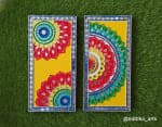 Vibrant Mandala Two-Panel Wall Set – Yellow & Multicolour - view 1