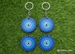 Evil Eye Dot-Mandala Keychain Set of 5 – Blue Round - view 1