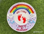 Rainbow Welcome Footprint Platter – Lavender 16 inch - view 1