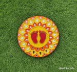 Mandala Footprint Baby Platter – Sunflower Yellow & Red - view 1