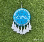 Dream-Catcher Style Kids Nameplate – Turquoise with Tassels - view 1