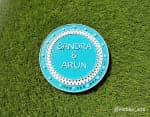 Couple Mandala Door Nameplate – Turquoise & White Stripes - view 1