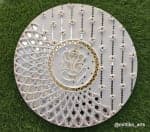 White Floral Mandala Ganesha Frame with Mirror Work - view 1