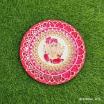 Ganesha in Mandala Round Wall Plate – Red & Gold - view 1