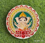 Bal Ganesha Lotus Lippan Wall Plate – Multicolour Mandala - view 1