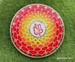 Fire Ombre Ganesha Wall Plate – 20 inch Mandala - view 1