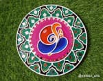 Ganesha with Floral Jaali Wall Plate – Magenta & Green - view 1