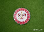 Jagannathji Floral Petal Wall Plate – Red & White on Green - view 1