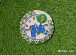 Krishna's Bansi & Mor-Pankh Wall Plate – Ivory & Saffron - view 1