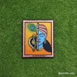 Krishna Half-Face & Sankh Wall Frame – Saffron & Multicolour - view 1