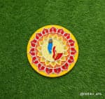 Shiv-Shakti Lippan Wall Plate – Yellow Lotus Mandala - view 1