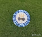 Evil-Eye Trishul & Damru Wall Plate – Ivory & Royal Blue - view 1