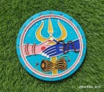 Shiv-Parvati with Trishul & Damru Wall Plate – Turquoise - view 1