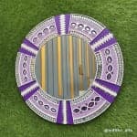 Purple Mosaic Wall Mirror – Ethnic Geometric Design - view 1
