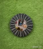Black & Silver Sunburst Wall Mirror – Bohemian Petals - view 1