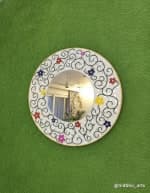 Black Filigree Scroll Wall Mirror – Multicolour Floral - view 1