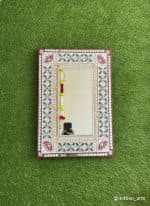 Lotus Corner Panel Wall Mirror – Rectangular White - view 1