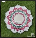 Pink Lotus Sunflower Wall Mirror – 20 inch Floral Mandala - view 1