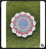 Mud-Mirror Mandala Wall Mirror – Pink & Teal 14 inch - view 1