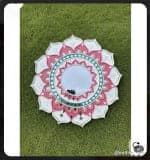 Symmetric Lotus Wall Mirror – Pink & Teal Mandala 14×18 - view 1