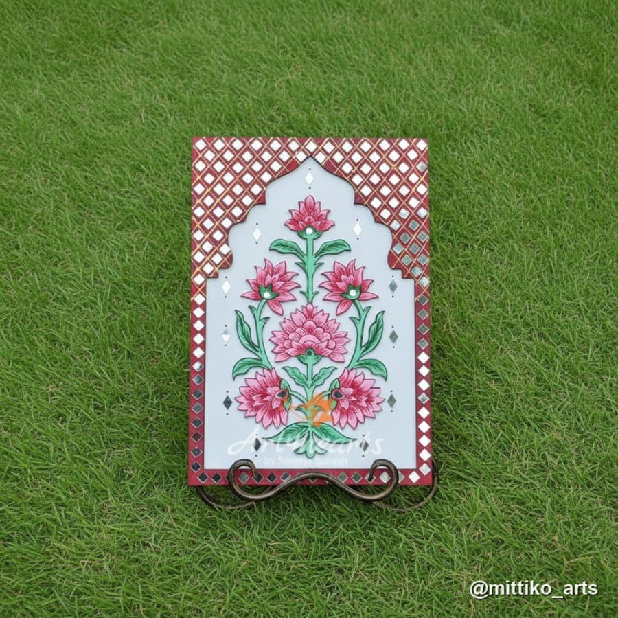 Mughal Floral Bouquet in Jharokha Wall Frame