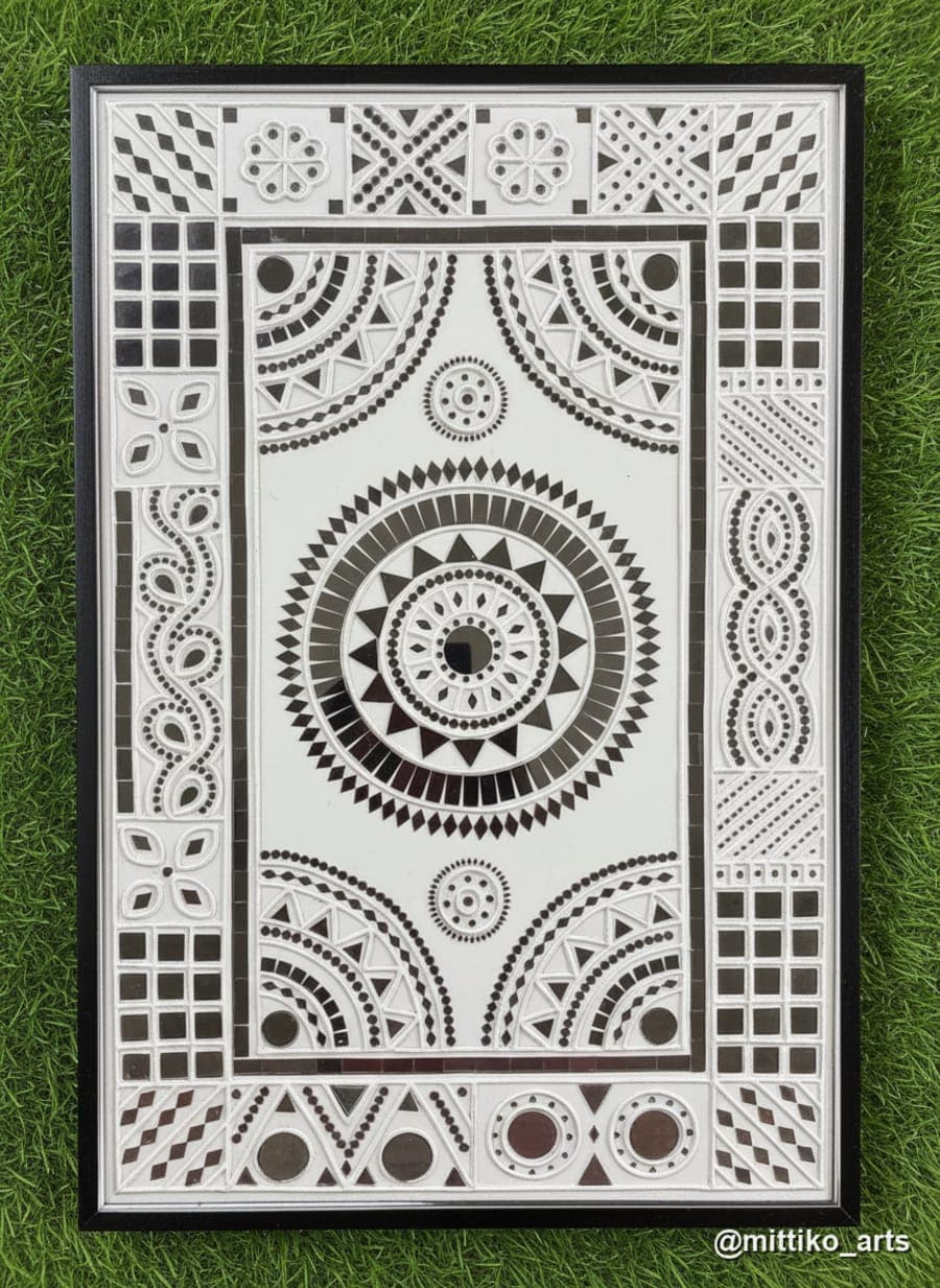 Evil Eye Mandala Wall Decor – Burgundy Frame