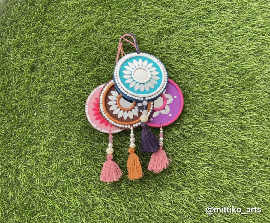 Mini Mandala Mirror Wall Hangings – Layered Bohemian Trio