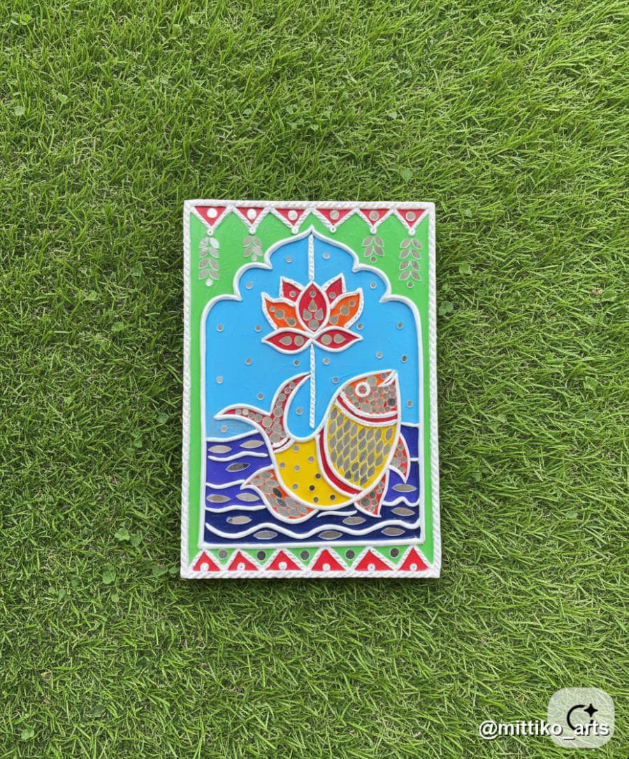 Meen Mahal Fish Jharokha Wall Panel – Multicolour