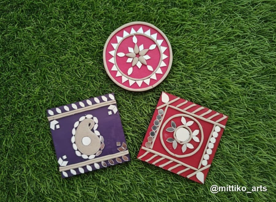 Tripat Fridge Magnet Set of 3 – Round & Square Mirror Lippan
