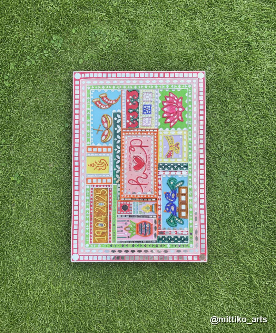 Pink Storyboard Wedding Frame – Pastel Motif Tile Grid