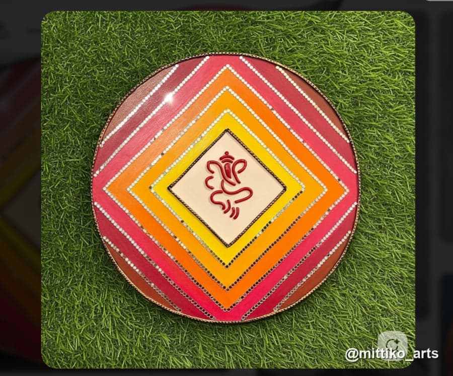 Ganesha Fire Diamond Wall Plate – Sunset Concentric
